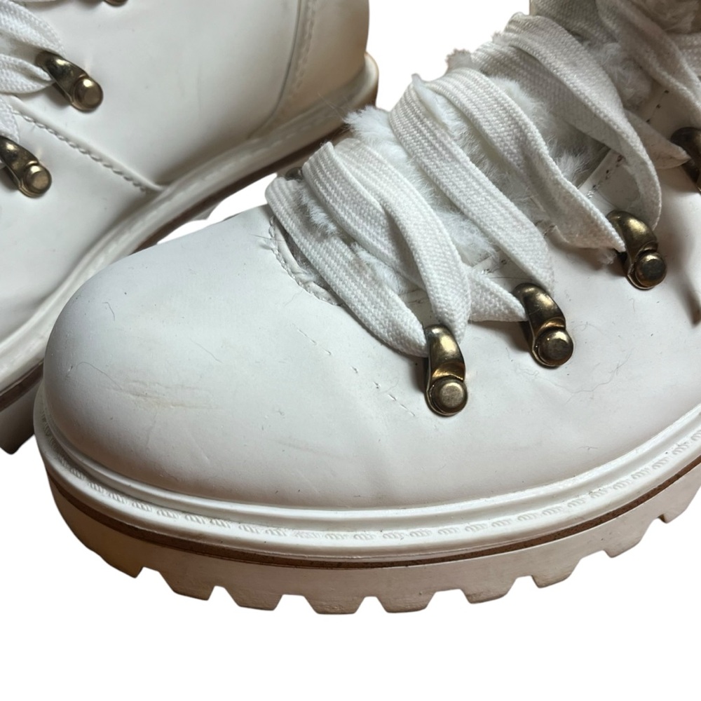 BAMBOO White Lace-Up Fur Winter Boots - Picture 6 of 10